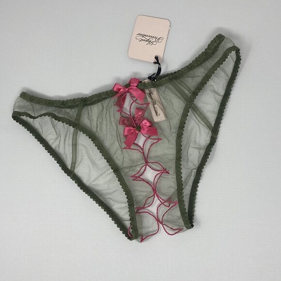 Agent Provocateur Lorna Khaki Pink Ouvert Brief AP3 Medium NWT - Picture 5 of 8